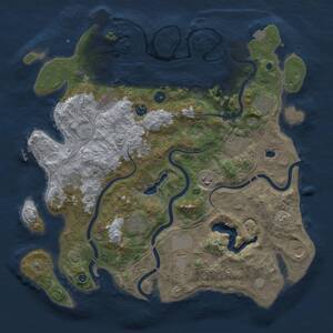 Thumbnail Rust Map: Procedural Map, Size: 4300, Seed: 59259005, 16 Monuments