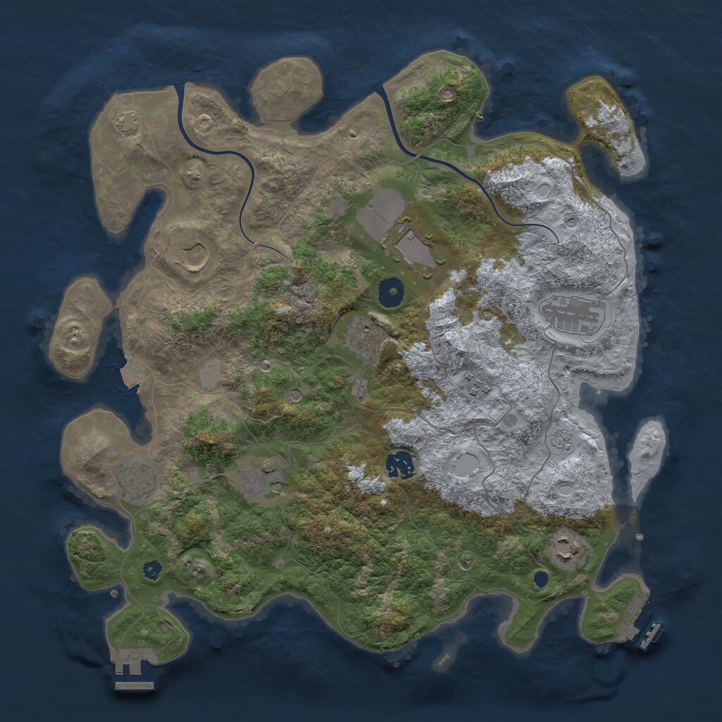 Rust Map: Procedural Map, Size: 3800, Seed: 63462698, 15 Monuments