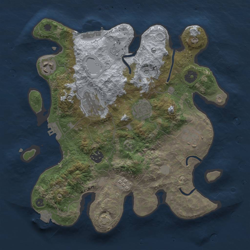 Rust Map: Procedural Map, Size: 3000, Seed: 76222, 14 Monuments