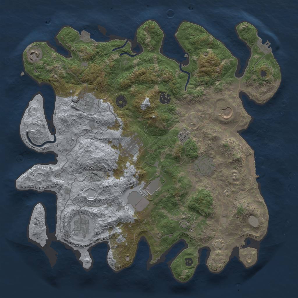 Rust Map: Procedural Map, Size: 3750, Seed: 17758612, 18 Monuments