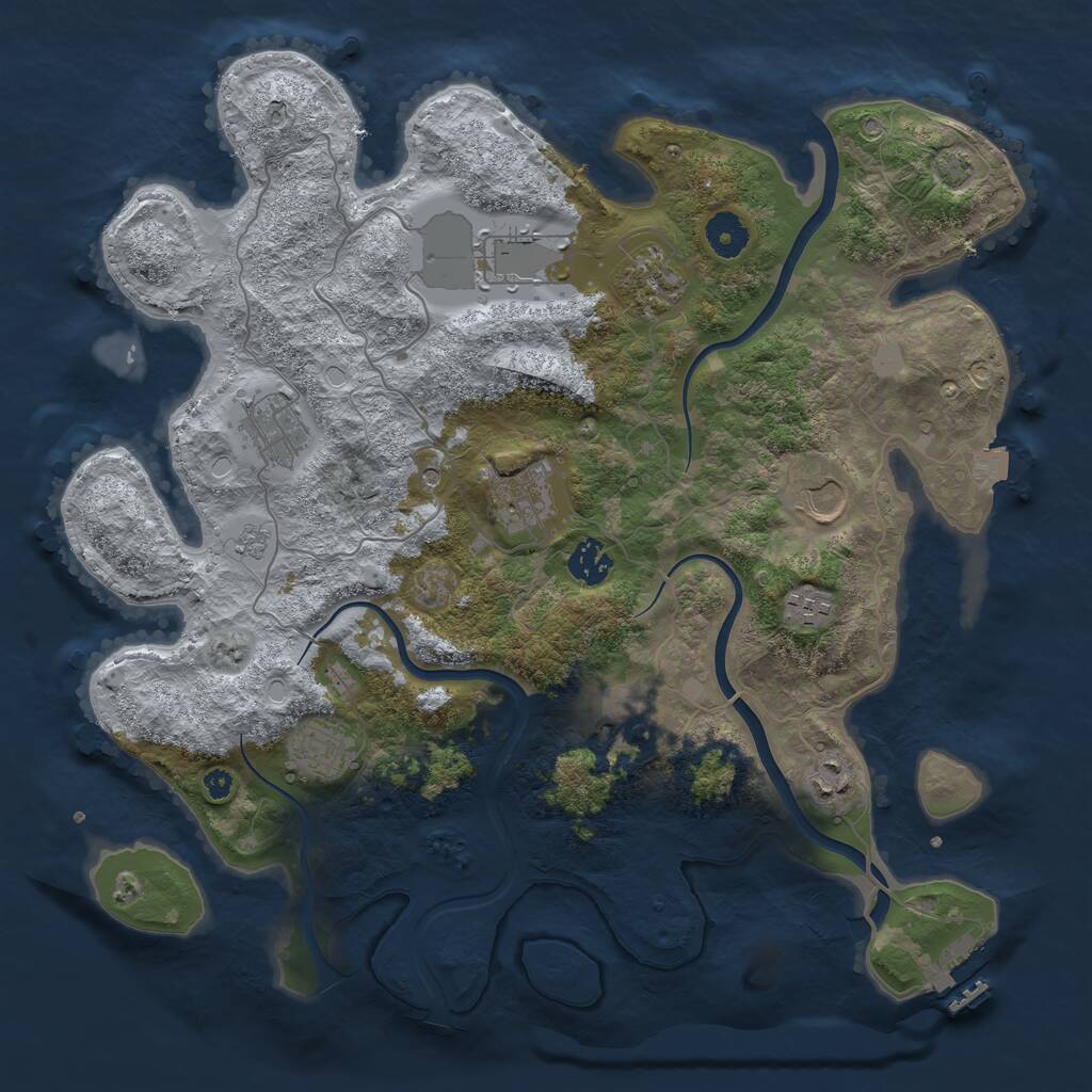 Rust Map: Procedural Map, Size: 3800, Seed: 56483936, 15 Monuments