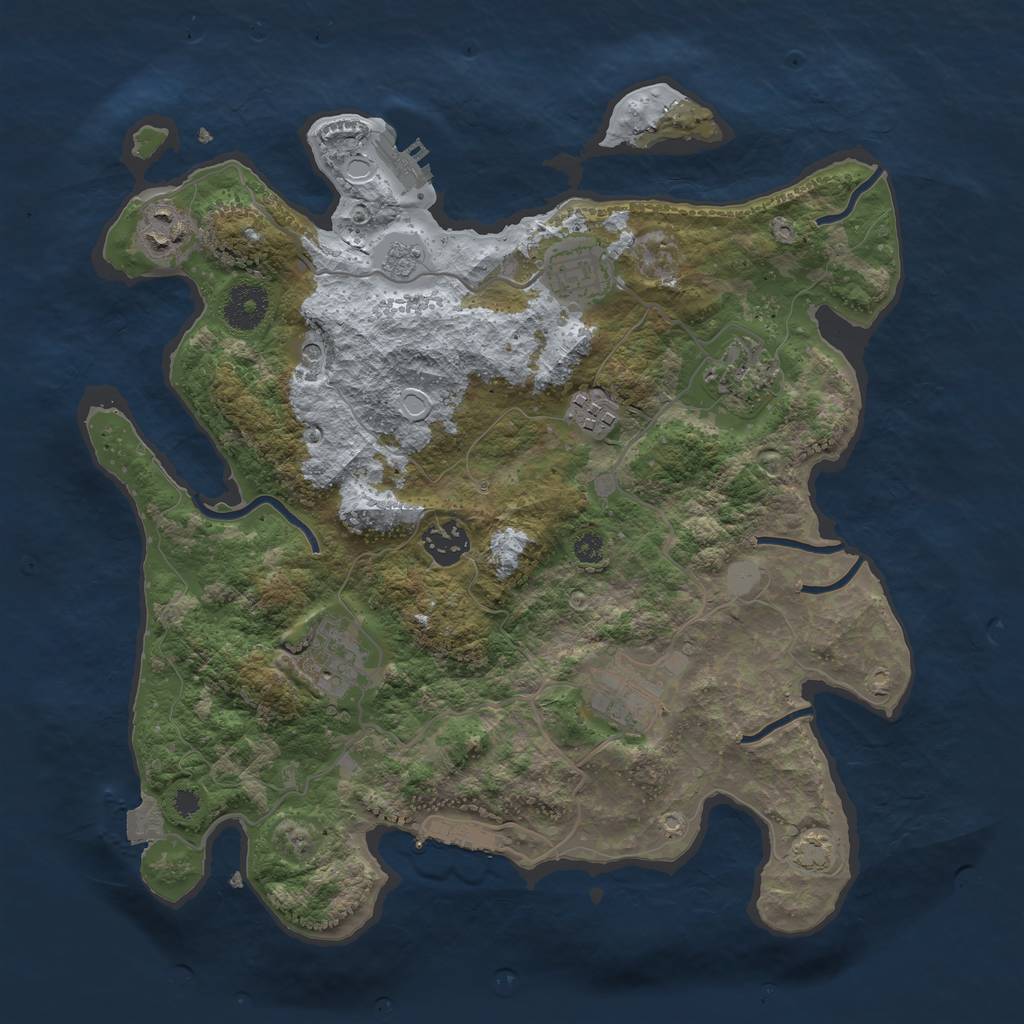 Rust Map: Procedural Map, Size: 3400, Seed: 77574483, 15 Monuments
