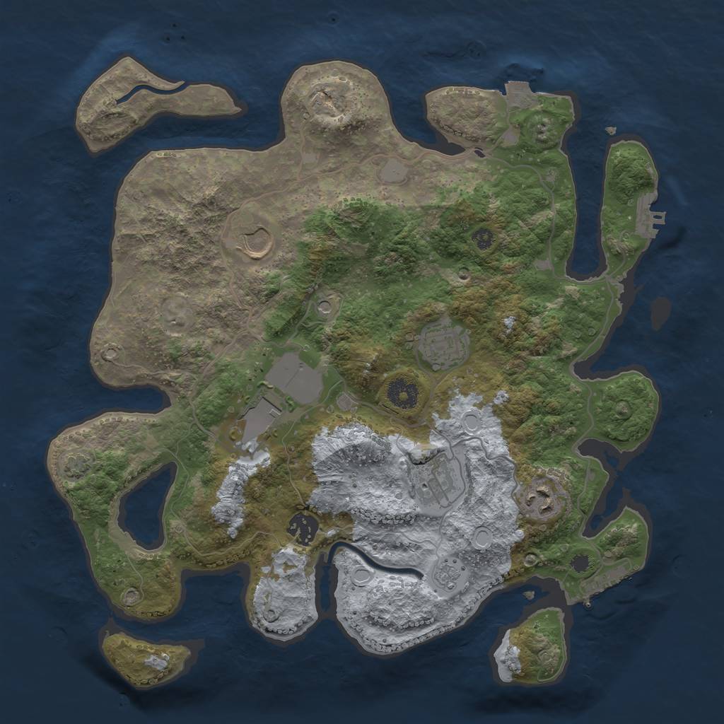 Rust Map: Procedural Map, Size: 3500, Seed: 656548, 14 Monuments