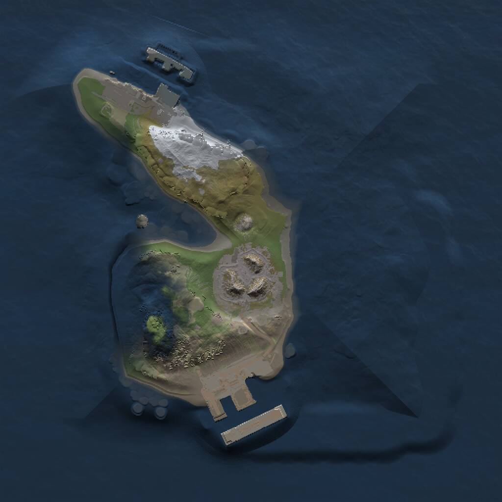 Rust Map: Procedural Map, Size: 1500, Seed: 95659, 4 Monuments