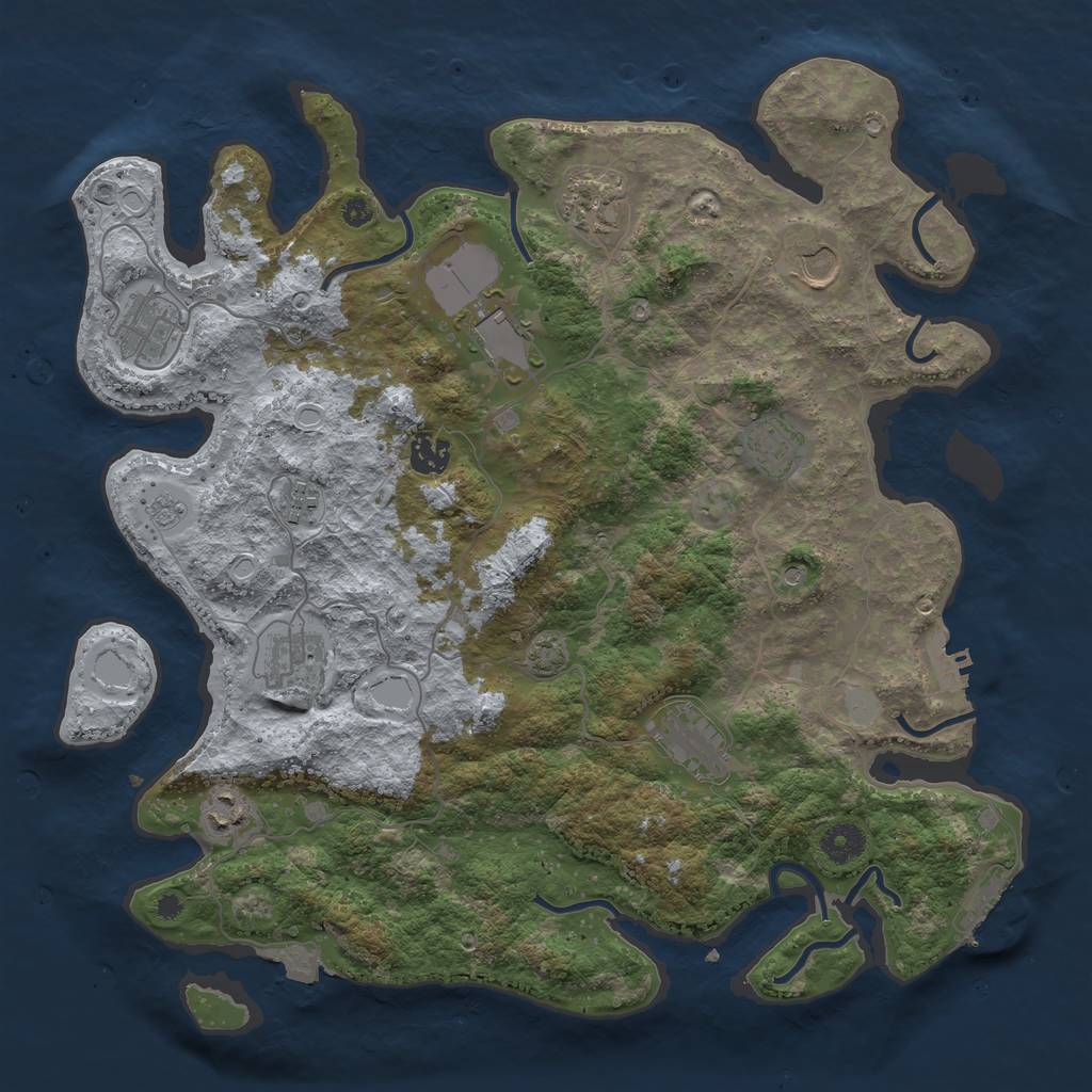 Rust Map: Procedural Map, Size: 3900, Seed: 40316728, 18 Monuments