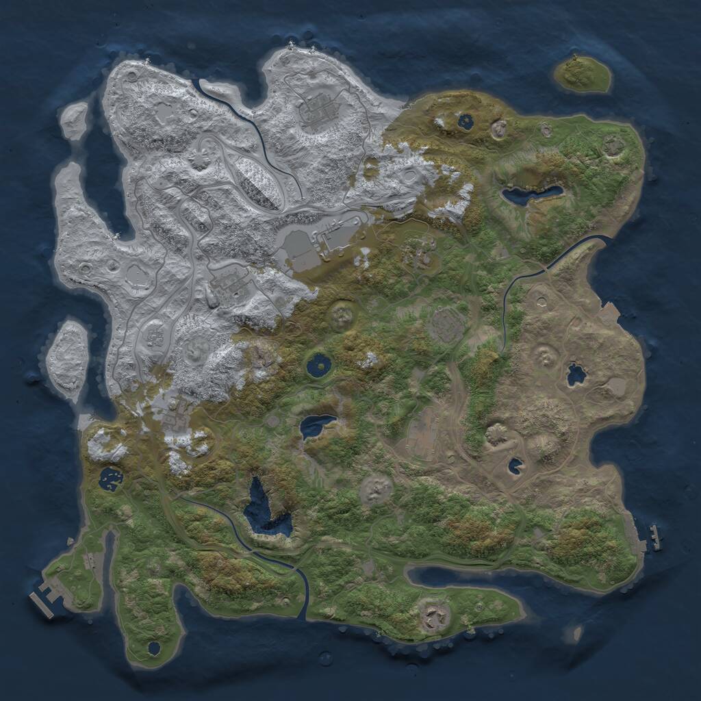 Rust Map: Procedural Map, Size: 4500, Seed: 133542252, 15 Monuments