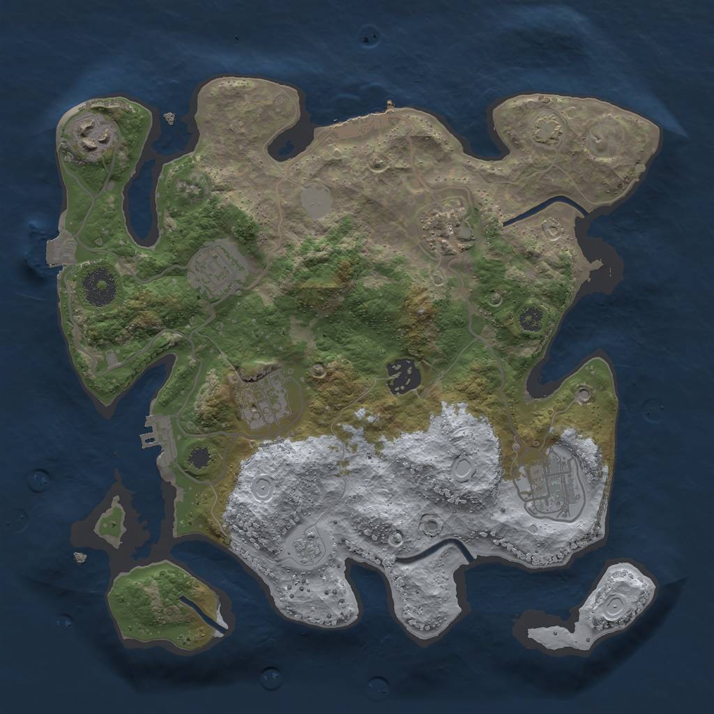 Rust Map: Procedural Map, Size: 3000, Seed: 1637435499, 13 Monuments