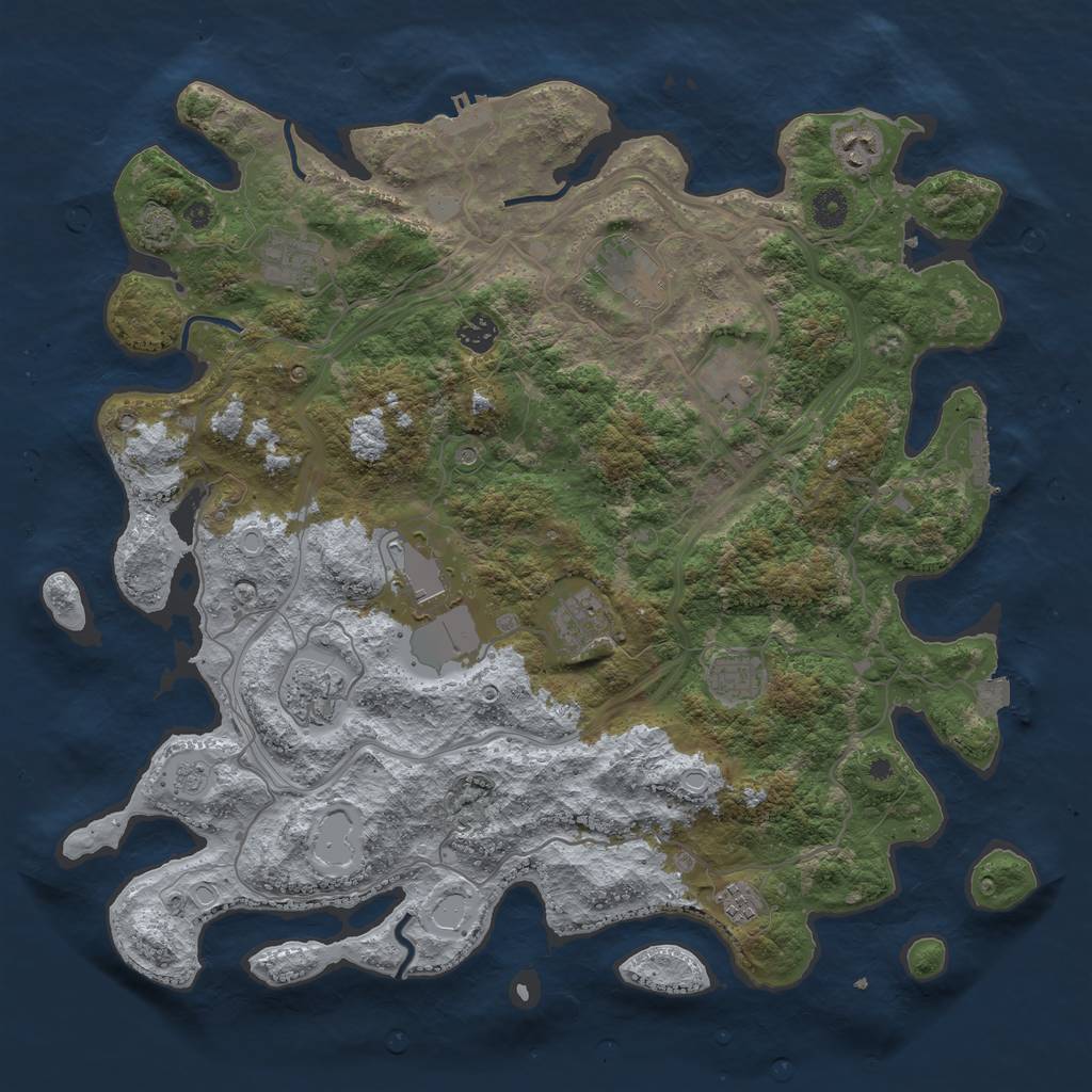 Rust Map: Procedural Map, Size: 4250, Seed: 31096, 18 Monuments