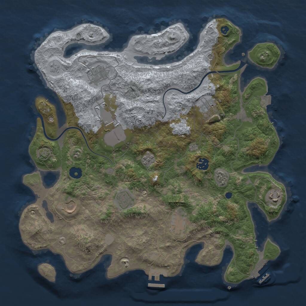 Rust Map: Procedural Map, Size: 3700, Seed: 50936801, 15 Monuments
