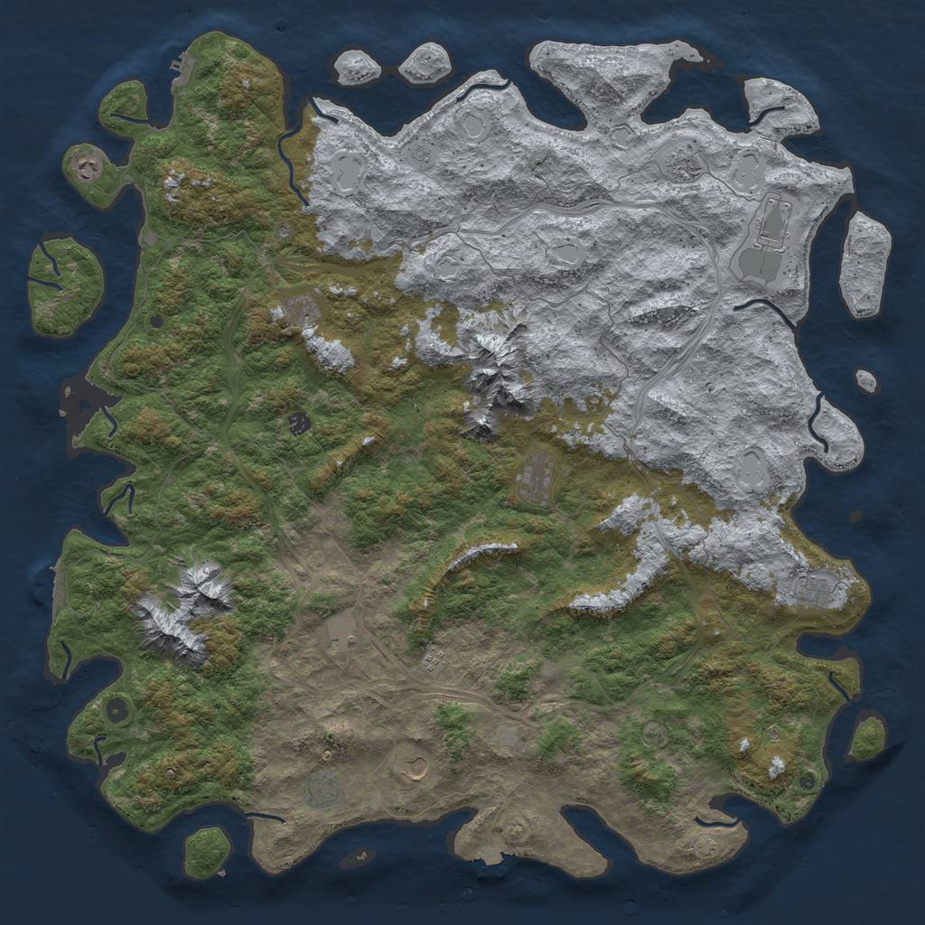Rust Map: Procedural Map, Size: 6000, Seed: 60226485, 19 Monuments