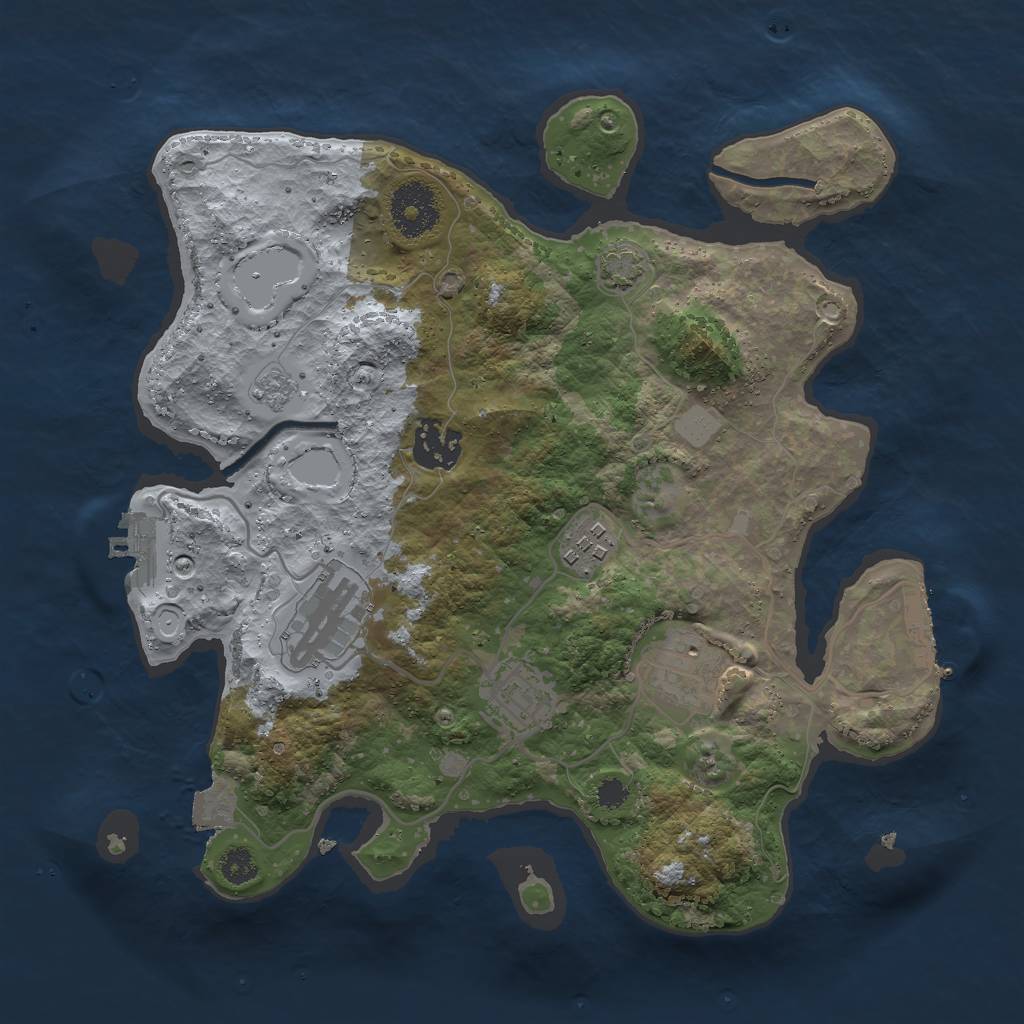 Rust Map: Procedural Map, Size: 3000, Seed: 74984042, 12 Monuments