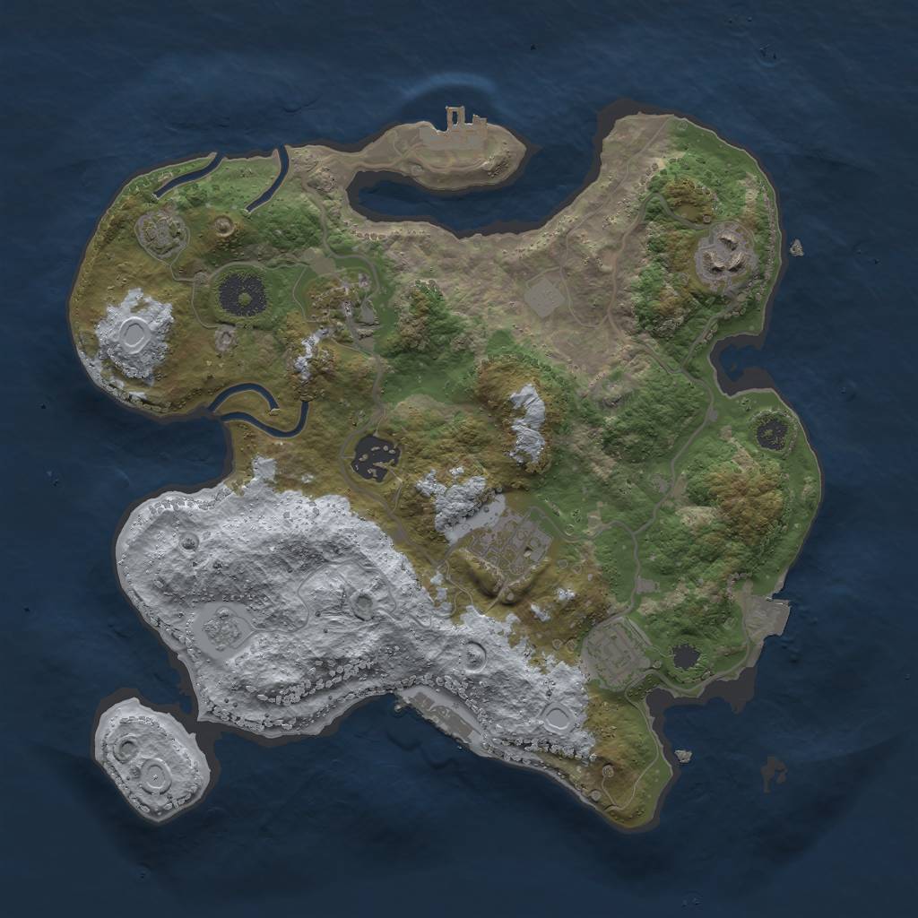 Rust Map: Procedural Map, Size: 3000, Seed: 13431888, 12 Monuments