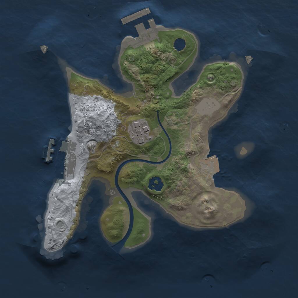 Rust Map: Procedural Map, Size: 2000, Seed: 90081869, 4 Monuments