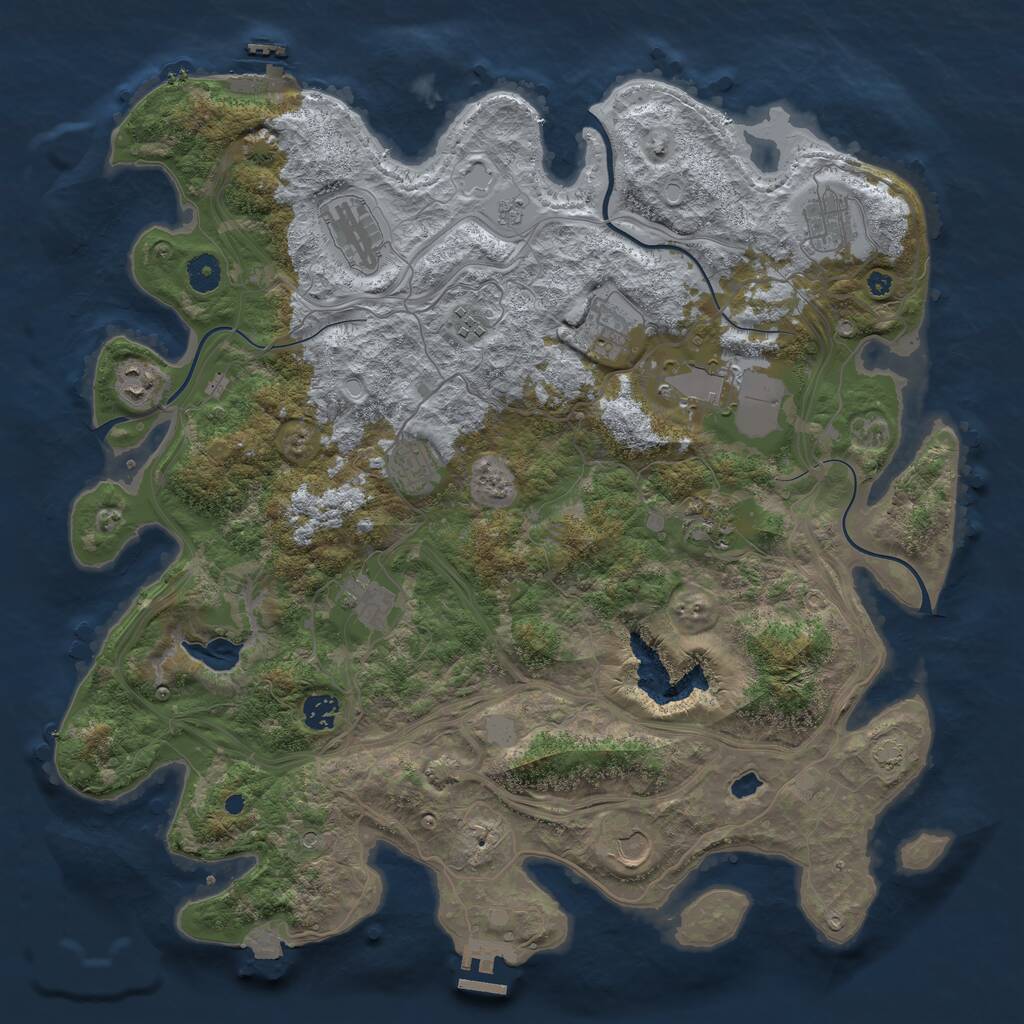 Rust Map: Procedural Map, Size: 4250, Seed: 104439297, 17 Monuments