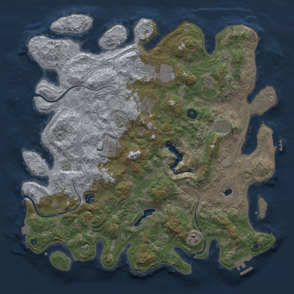 Rust Map: Procedural Map, Size: 4300, Seed: 30961856, 14 Monuments