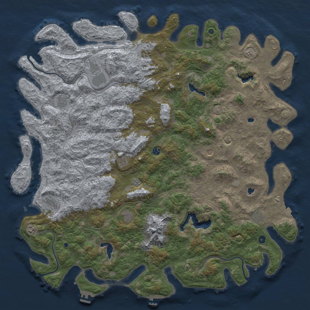 Rust Map: Procedural Map, Size: 6000, Seed: 16884736, 17 Monuments