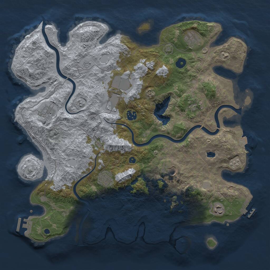 Rust Map: Procedural Map, Size: 4000, Seed: 2127757584, 15 Monuments