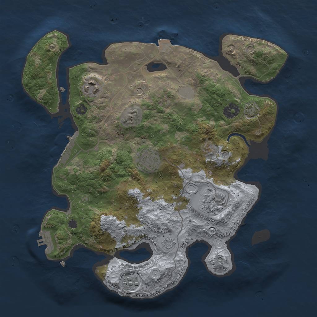 Rust Map: Procedural Map, Size: 3000, Seed: 9805, 12 Monuments