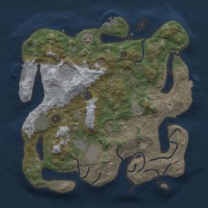 Thumbnail Rust Map: Procedural Map, Size: 3500, Seed: 22828245, 15 Monuments