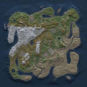 Thumbnail Rust Map: Procedural Map, Size: 3500, Seed: 22828245, 14 Monuments