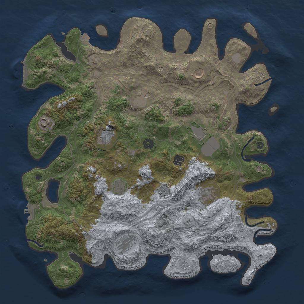 Rust Map: Procedural Map, Size: 4250, Seed: 2550, 18 Monuments