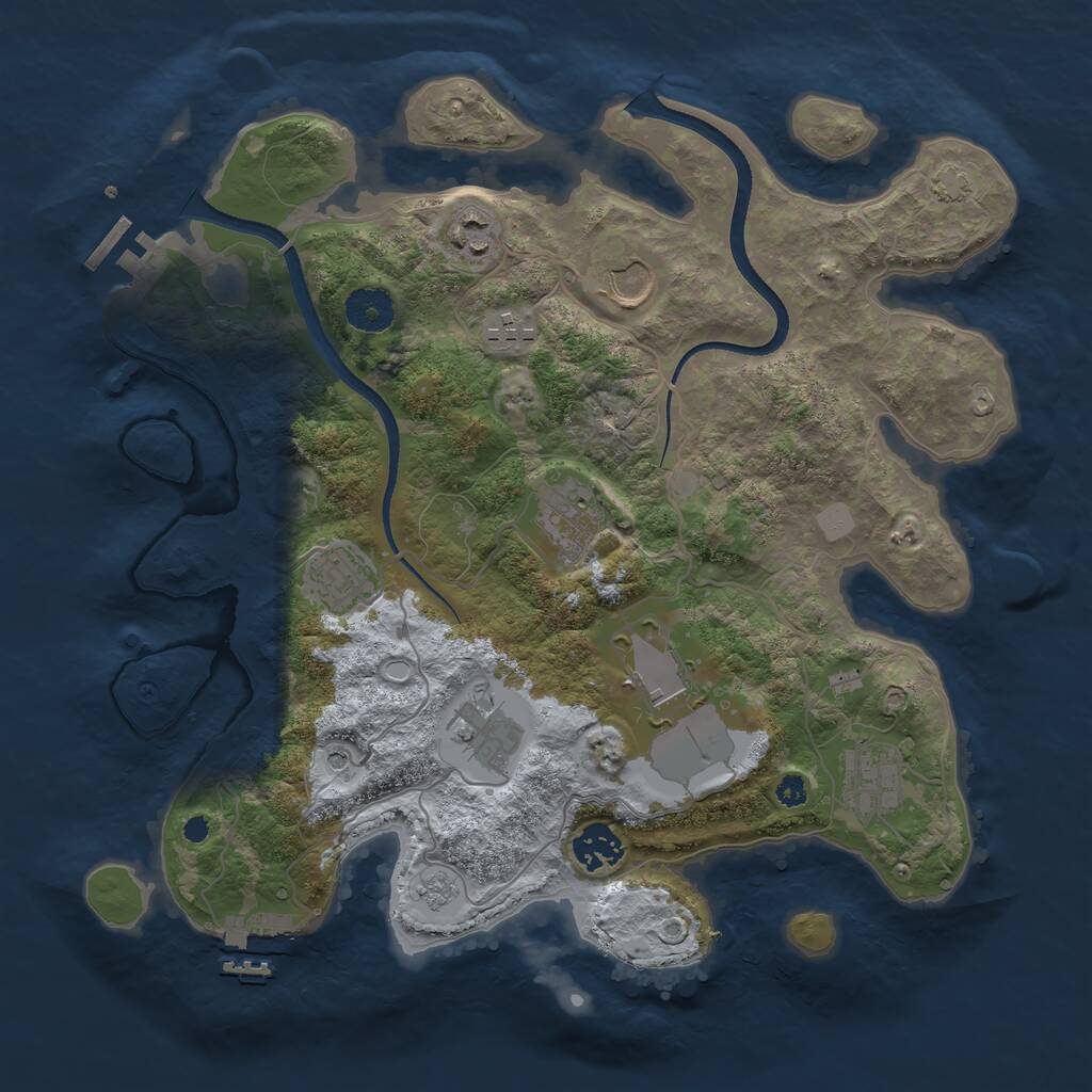 Rust Map: Procedural Map, Size: 3500, Seed: 11139597, 15 Monuments