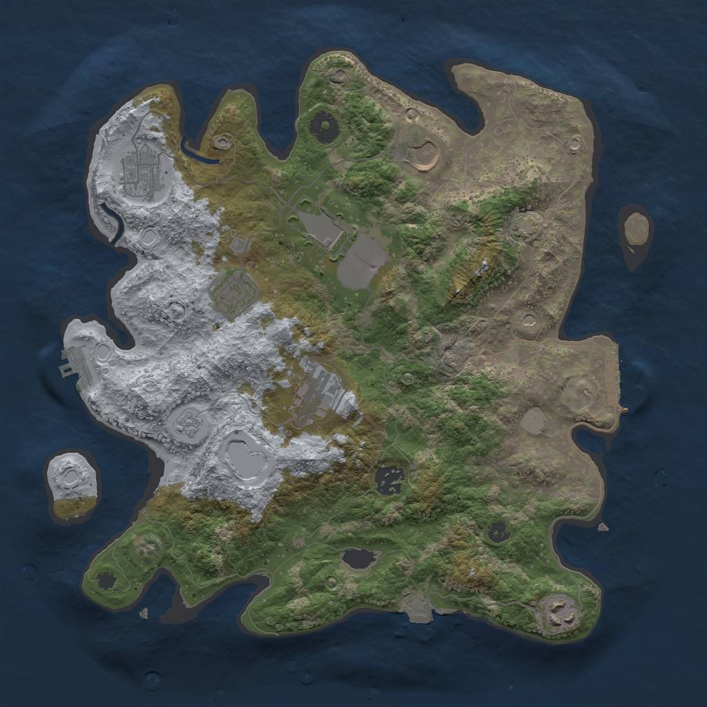 Rust Map: Procedural Map, Size: 3500, Seed: 112111111, 15 Monuments