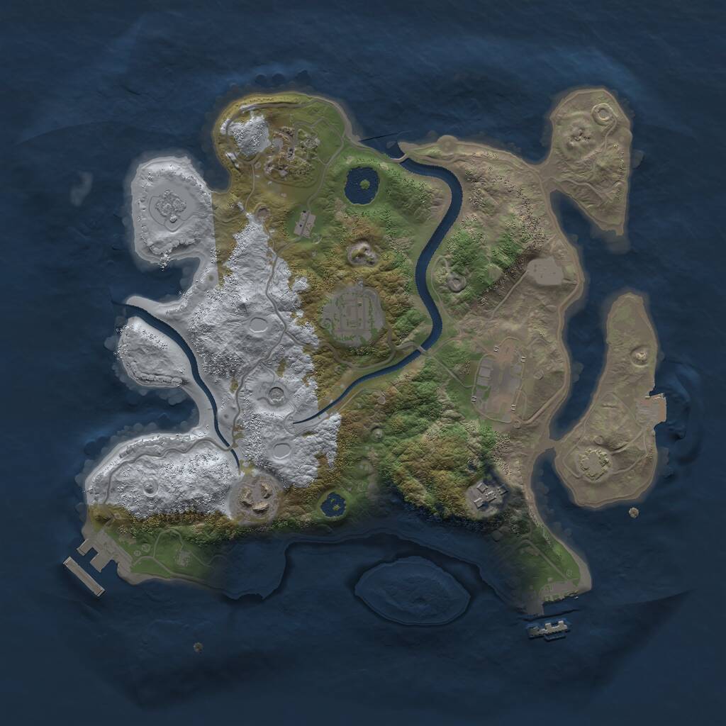 Rust Map: Procedural Map, Size: 3000, Seed: 650156983, 11 Monuments