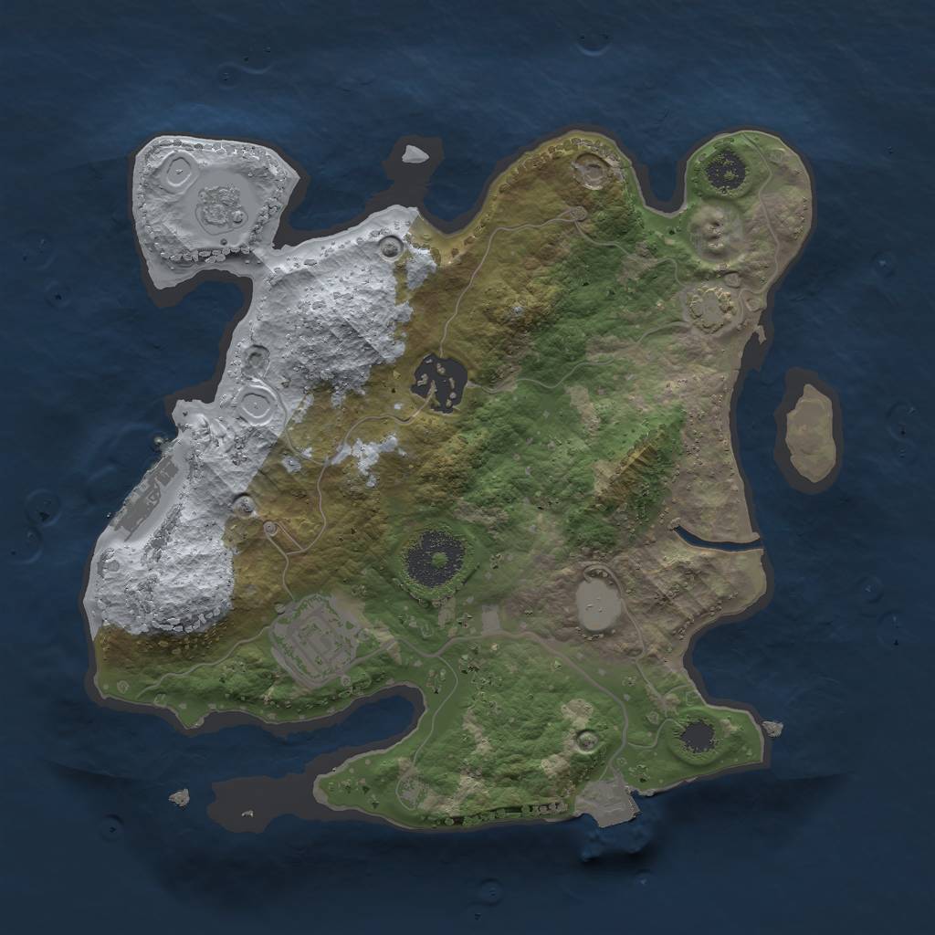 Rust Map: Procedural Map, Size: 2500, Seed: 170527945, 8 Monuments