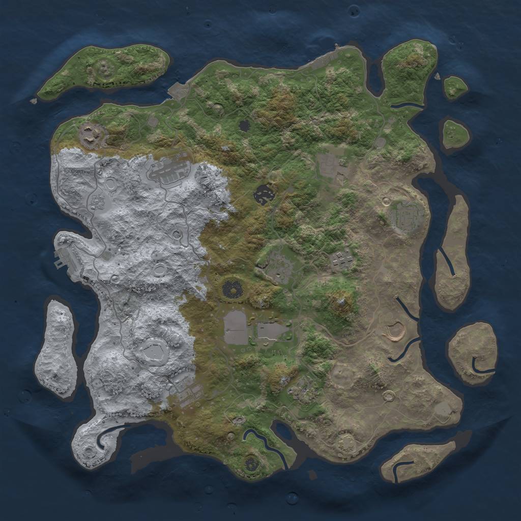 Rust Map: Procedural Map, Size: 3950, Seed: 14819599, 19 Monuments