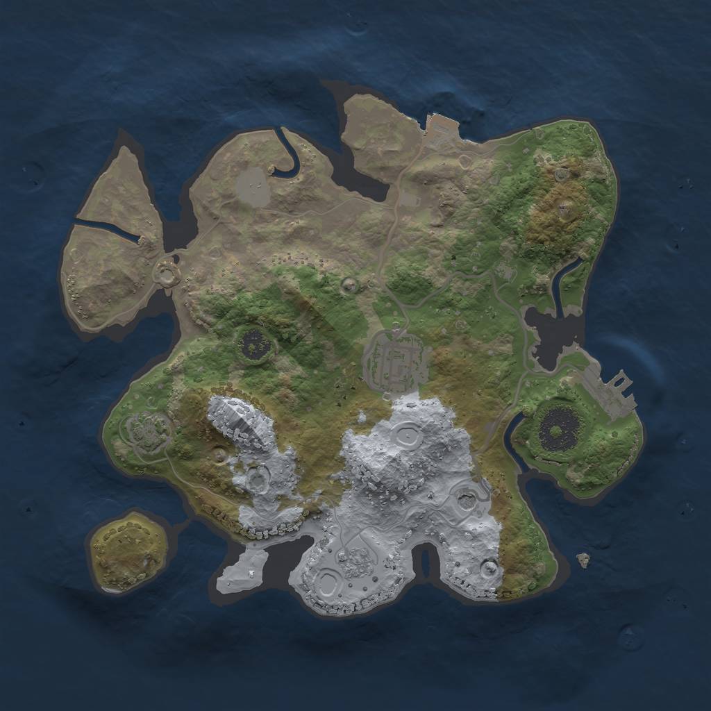 Rust Map: Procedural Map, Size: 2500, Seed: 1884759650, 8 Monuments
