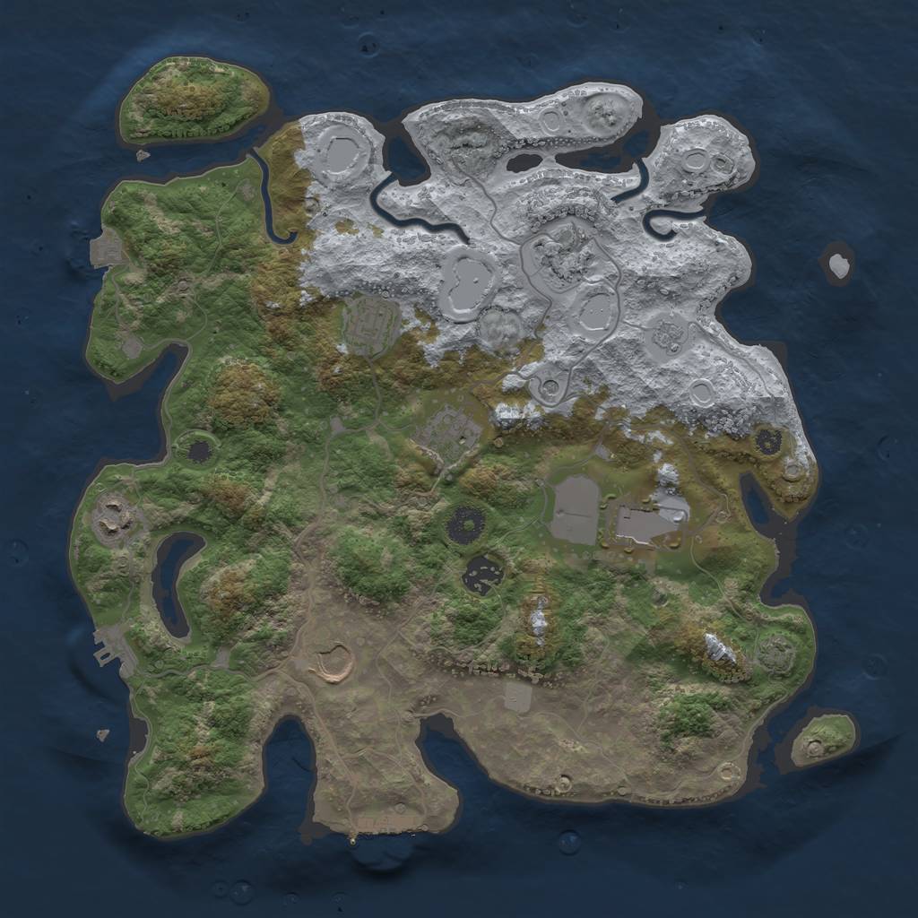 Rust Map: Procedural Map, Size: 3600, Seed: 13797388, 15 Monuments