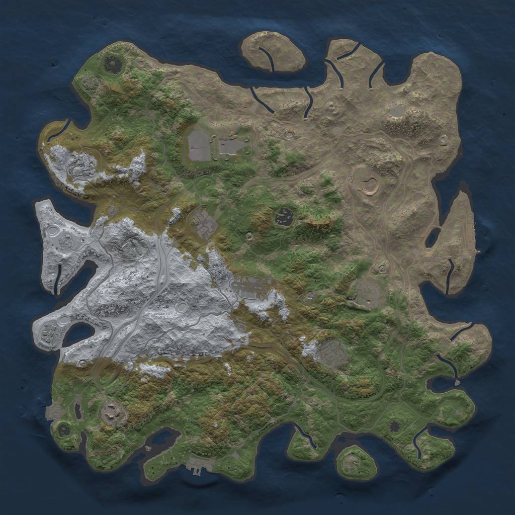 Rust Map: Procedural Map, Size: 4300, Seed: 22574506, 18 Monuments