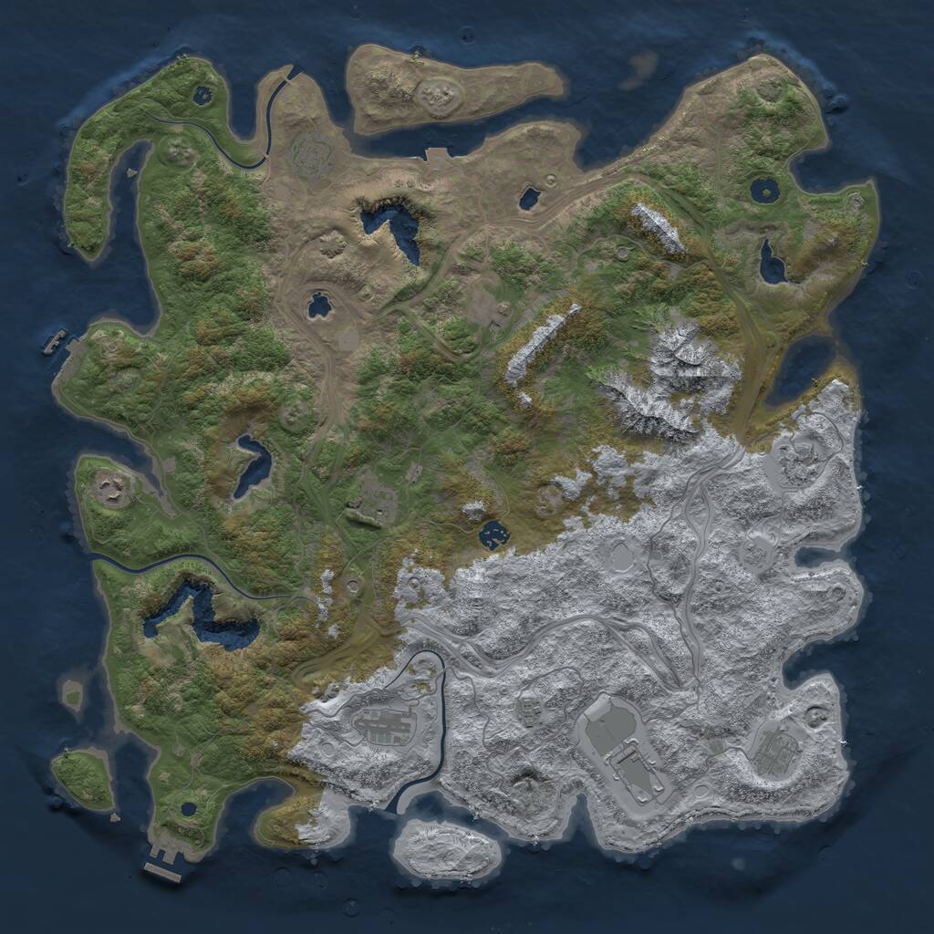 Rust Map: Procedural Map, Size: 5000, Seed: 518132185, 16 Monuments