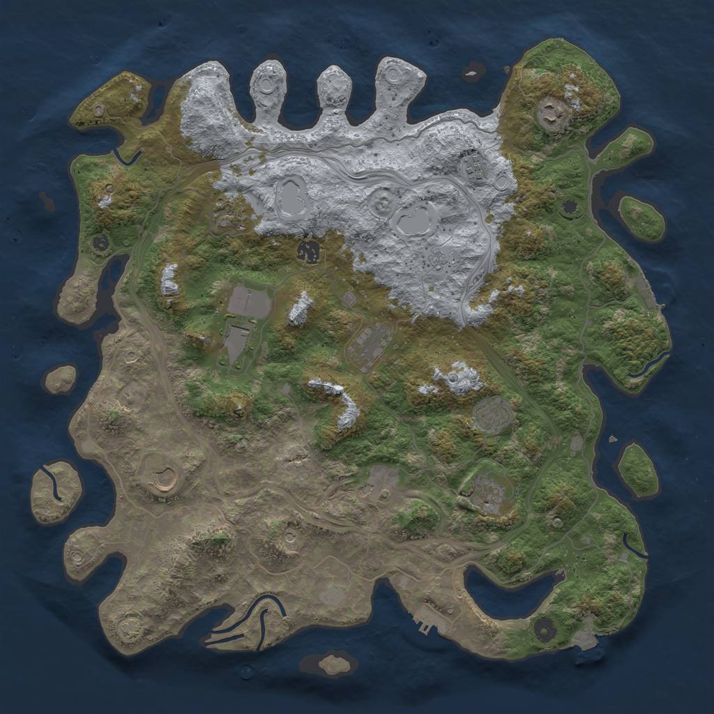 Rust Map: Procedural Map, Size: 4500, Seed: 322420693, 18 Monuments