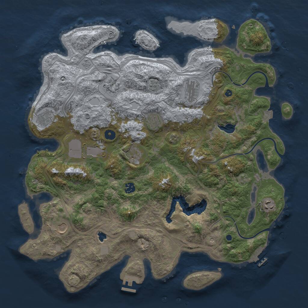Rust Map: Procedural Map, Size: 4300, Seed: 15896134, 16 Monuments