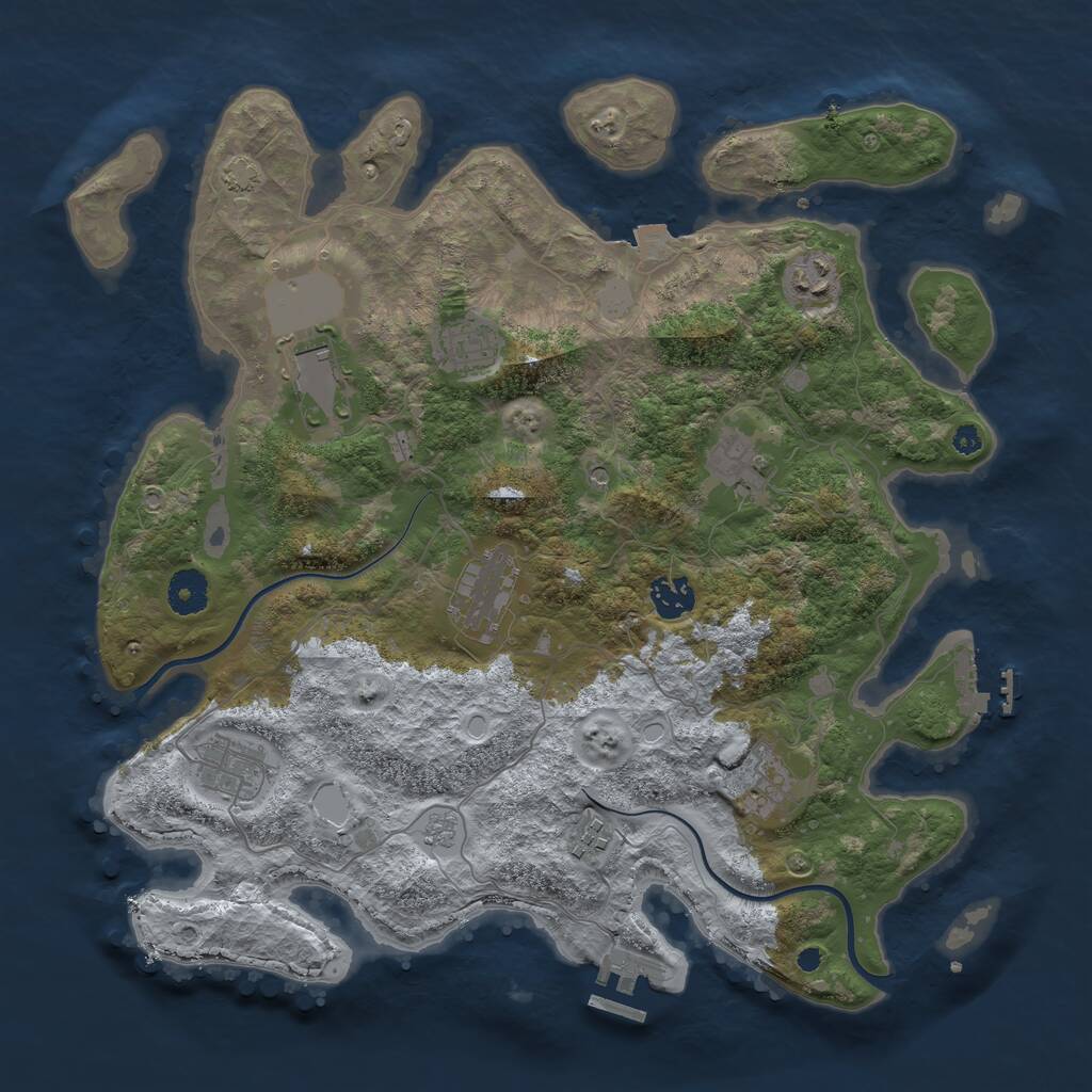 Rust Map: Procedural Map, Size: 3750, Seed: 87245211, 15 Monuments