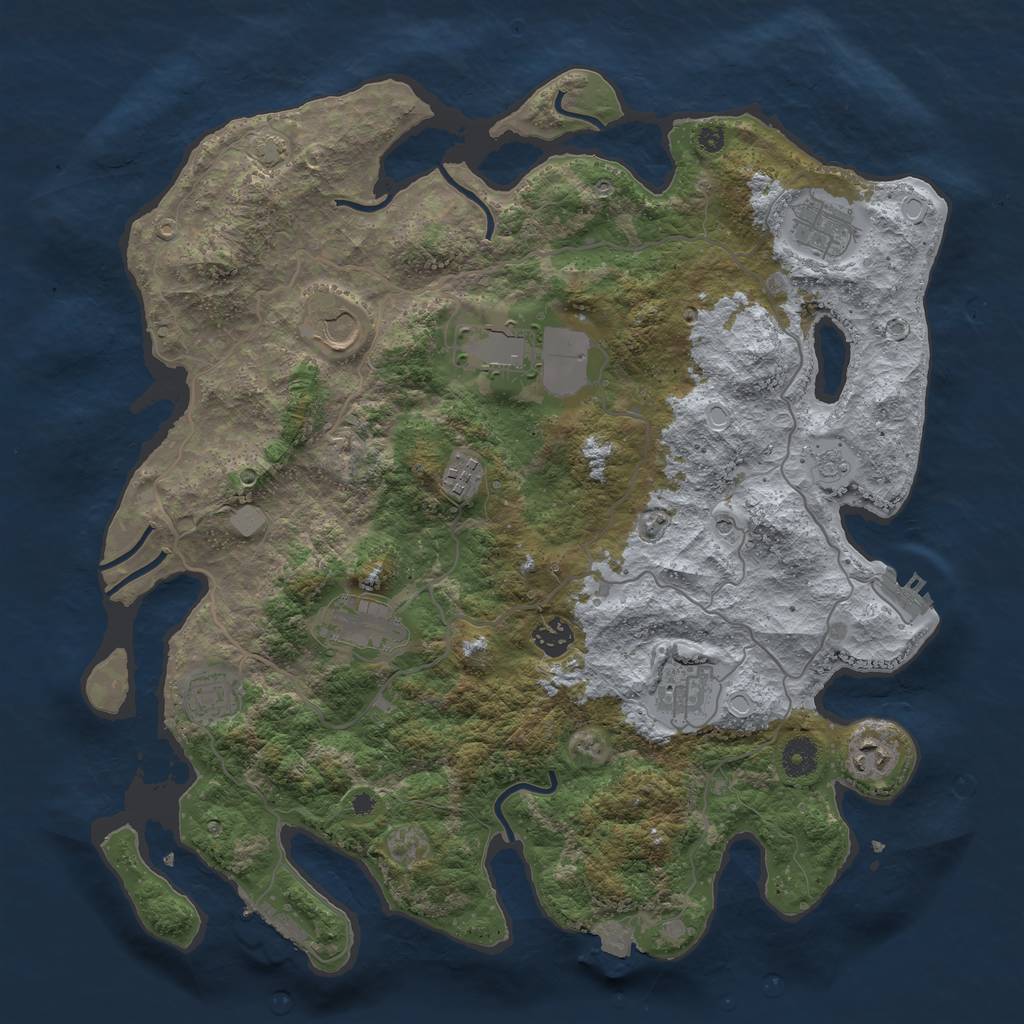 Rust Map: Procedural Map, Size: 4000, Seed: 82083129, 17 Monuments