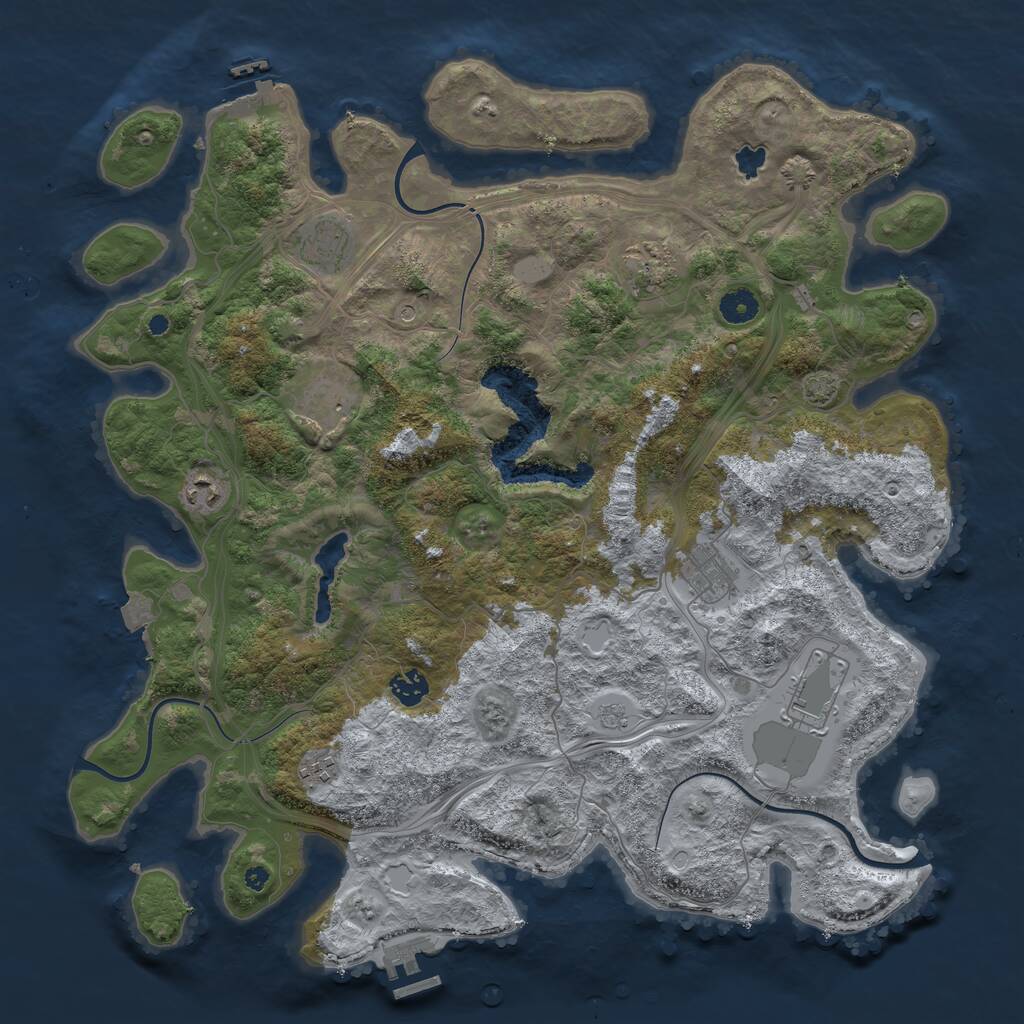 Rust Map: Procedural Map, Size: 4250, Seed: 7734611, 14 Monuments