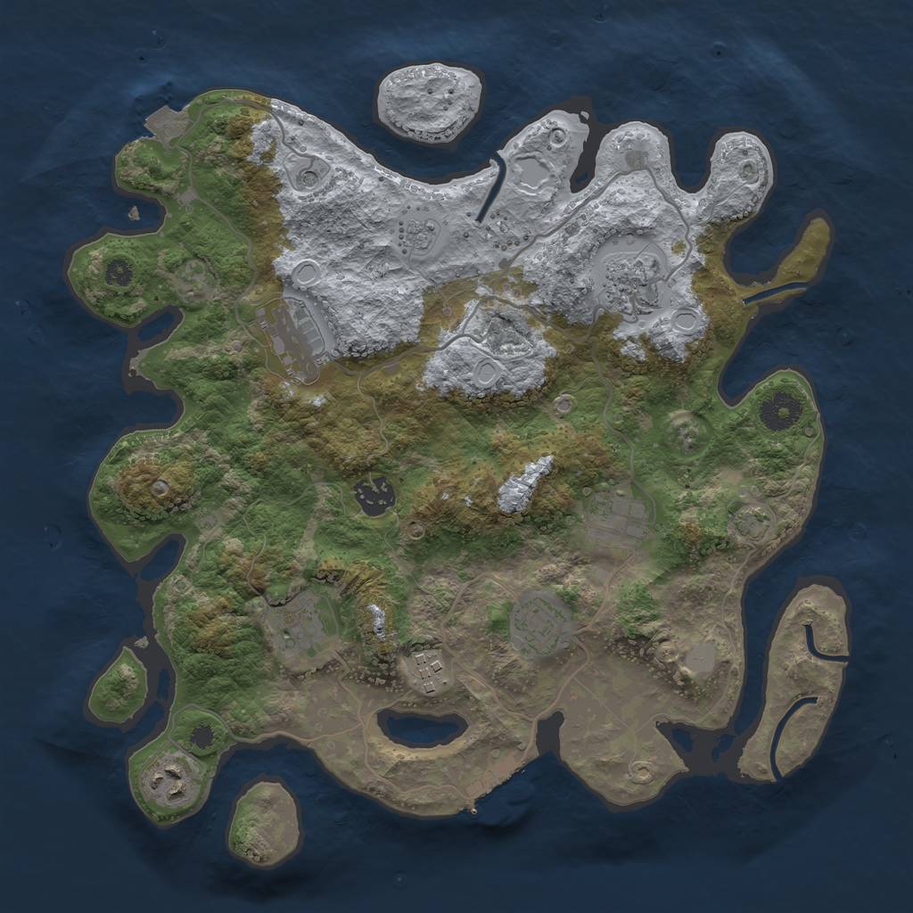 Rust Map: Procedural Map, Size: 3450, Seed: 94763038, 15 Monuments