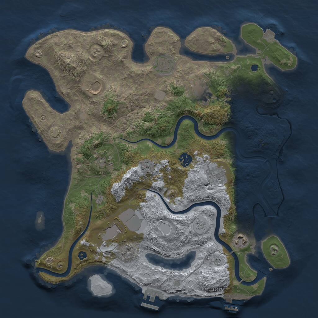 Rust Map: Procedural Map, Size: 3650, Seed: 89395017, 15 Monuments
