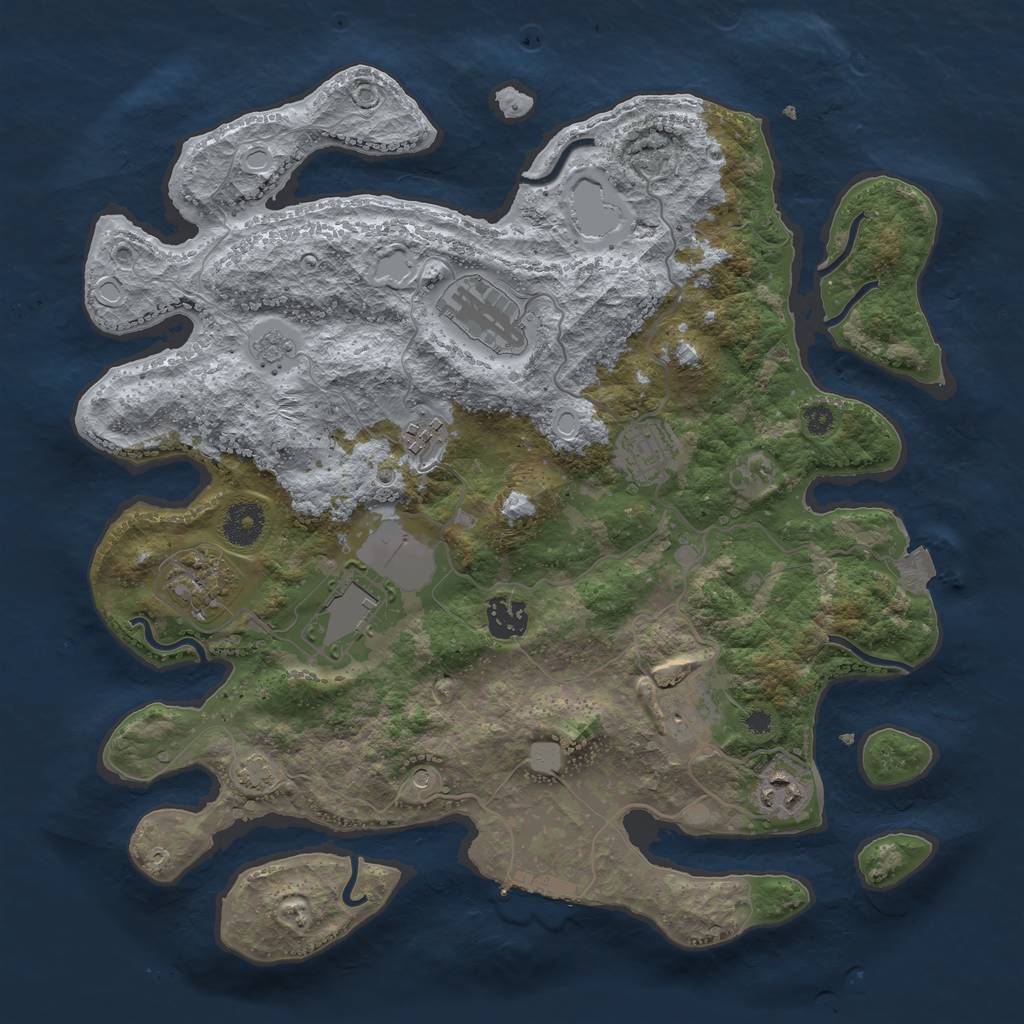 Rust Map: Procedural Map, Size: 3600, Seed: 25253244, 15 Monuments
