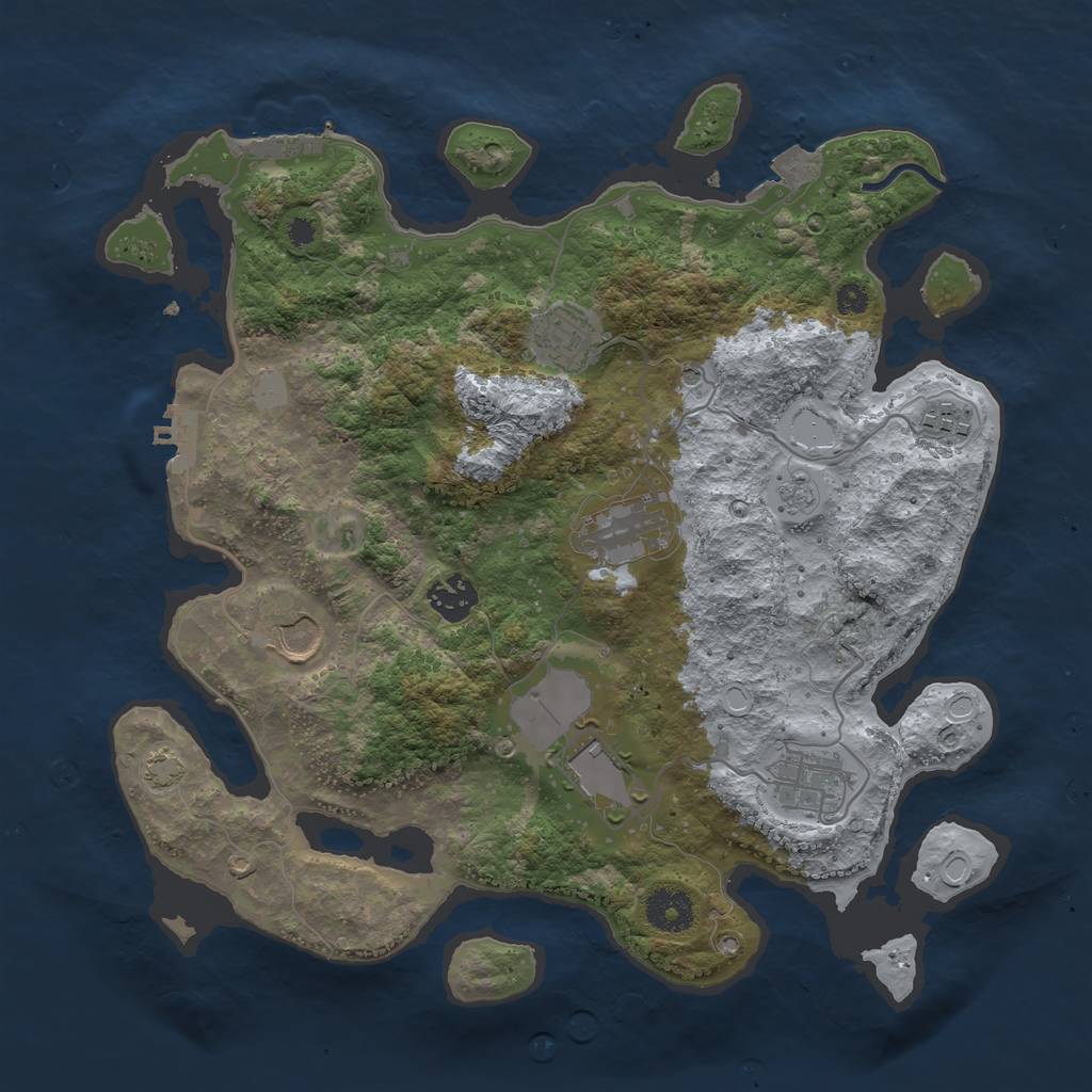 Rust Map: Procedural Map, Size: 3500, Seed: 497476056, 15 Monuments