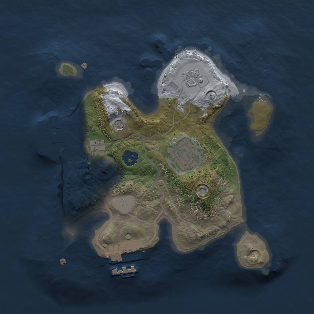 Rust Map: Procedural Map, Size: 2000, Seed: 520819020, 6 Monuments