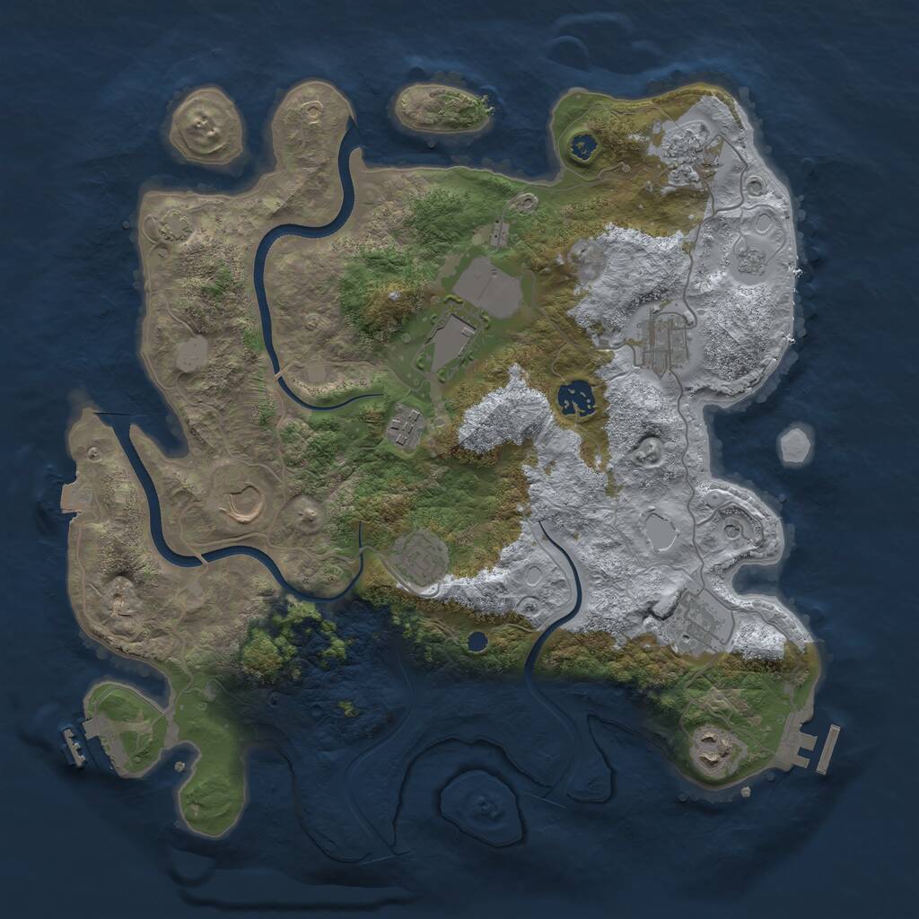 Rust Map: Procedural Map, Size: 3700, Seed: 530452717, 15 Monuments
