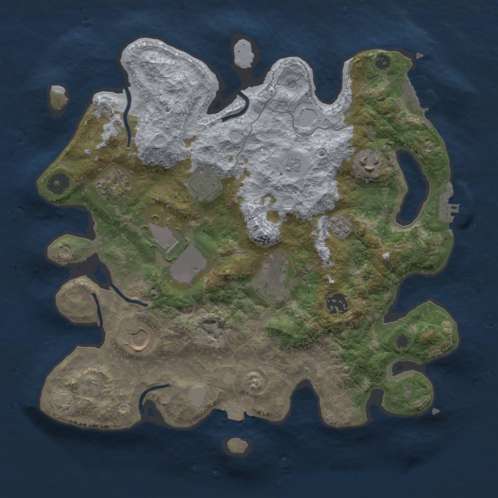 Rust Map: Procedural Map, Size: 3500, Seed: 778015, 16 Monuments