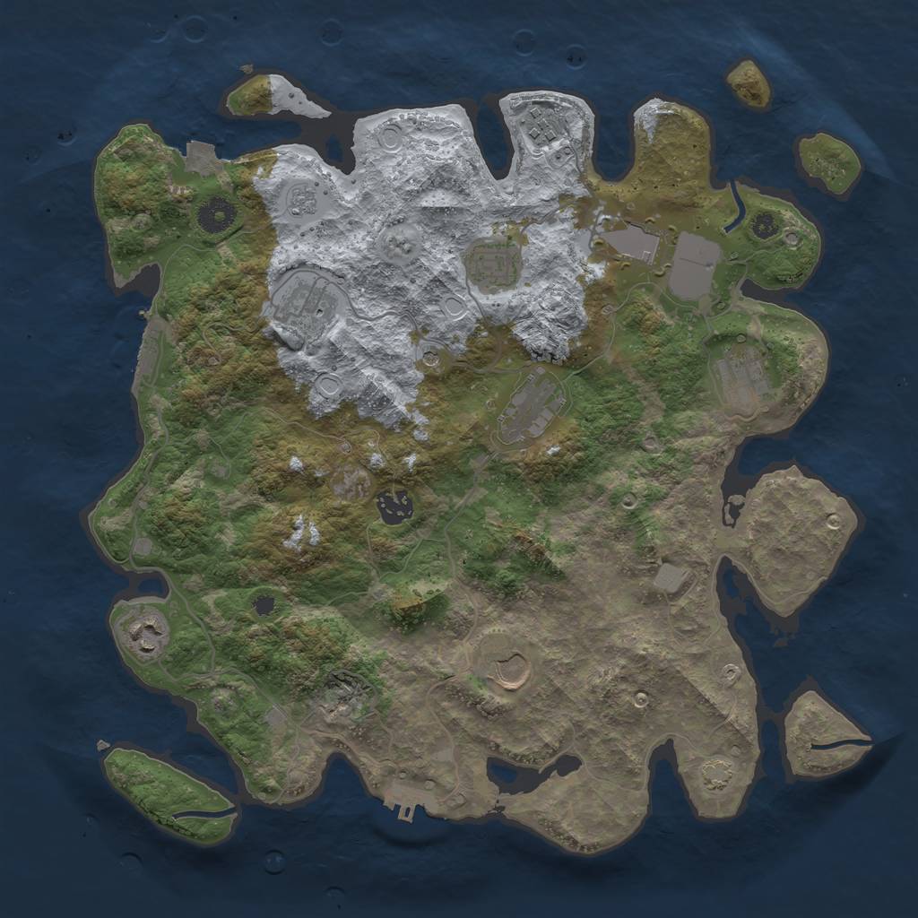 Rust Map: Procedural Map, Size: 3750, Seed: 1597351209, 17 Monuments