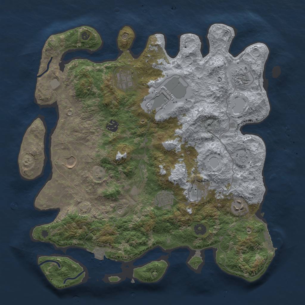 Rust Map: Procedural Map, Size: 3800, Seed: 69927922, 15 Monuments