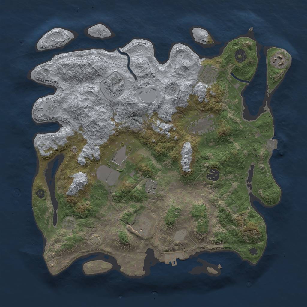 Rust Map: Procedural Map, Size: 3600, Seed: 11506163, 15 Monuments