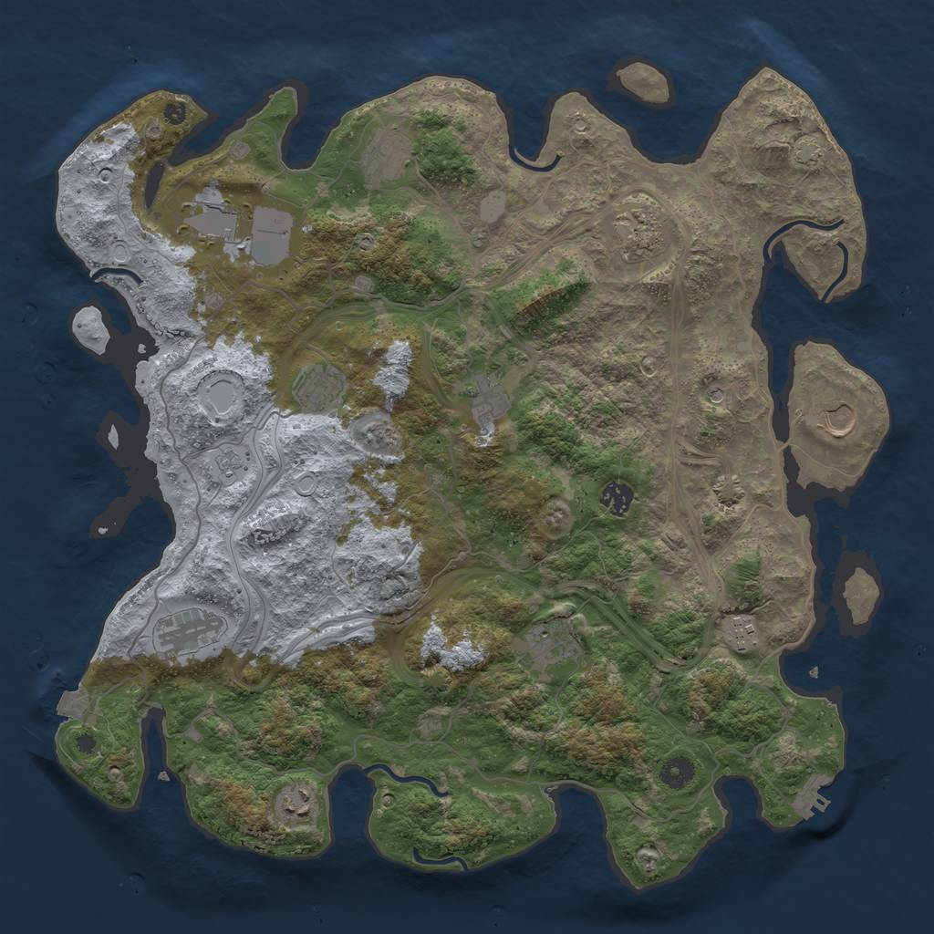 Rust Map: Procedural Map, Size: 4250, Seed: 71878340, 18 Monuments